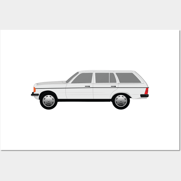 Mercedes W123 Wagon Wall Art by kindacoolbutnotreally